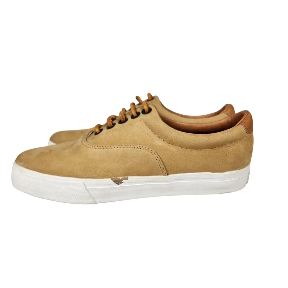 Paul Shark Yachting Men Suede Sneakers Casual Lace Up Beige EU 41 US 8
